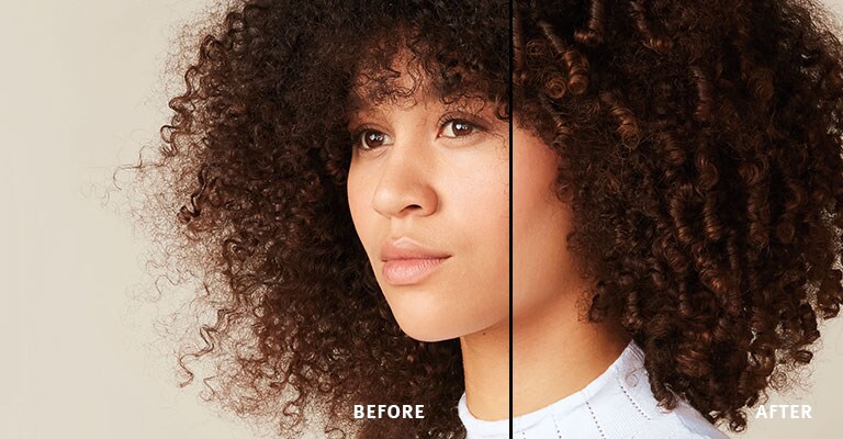 Aveda model before and after Botanical Repair