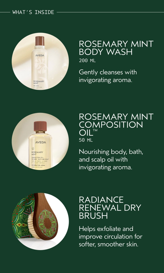 Gift of Clarity Rosemary Mint Bath & Body Gift Set (Worth £74), 3-piece set