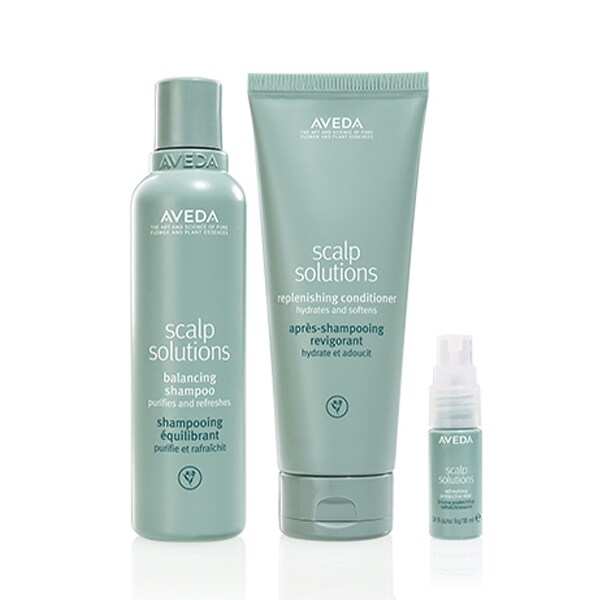AVEDA Scalp Solutions Shampoo & Conditioner Duo Gentle Shampoo and Replenishing Conditioner, Extend Time Between Washes With the Free Refreshing Mist - 200ml x 2 & 10ml
