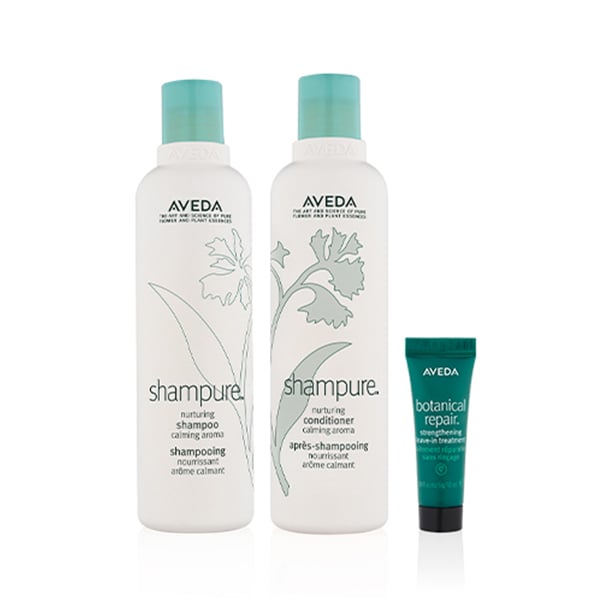AVEDA Shampure™ Shampoo & Conditioner Duo Soothes & Nurtures Hair, Protect & Strengthen Hair All Day With Free Botanical Repair™ Leave-In Treatment - 250ml x 2 & 10ml