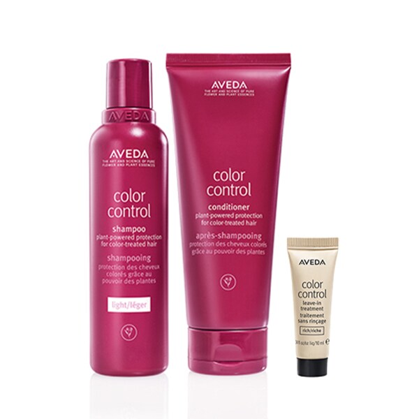 AVEDA Color Control Shampoo Light & Conditioner duo Cleanse & Protect Hair Colour Vibrancy up to 8 Weeks. Condition & Detangle With the Free Leave-in Treatment Rich. - 200ml x 2 & 10ml