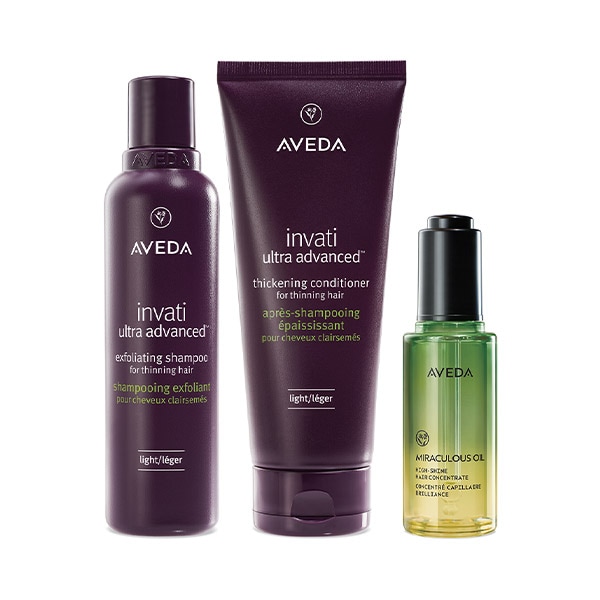 AVEDA the 'thicker by Nature' Root Revival Haircare set Miraculous oil & Invati Ultra Advanced set - 50ml, 200ml x2